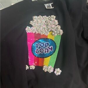 Sequin Popcorn Sweatshirt Queen of Sparkles